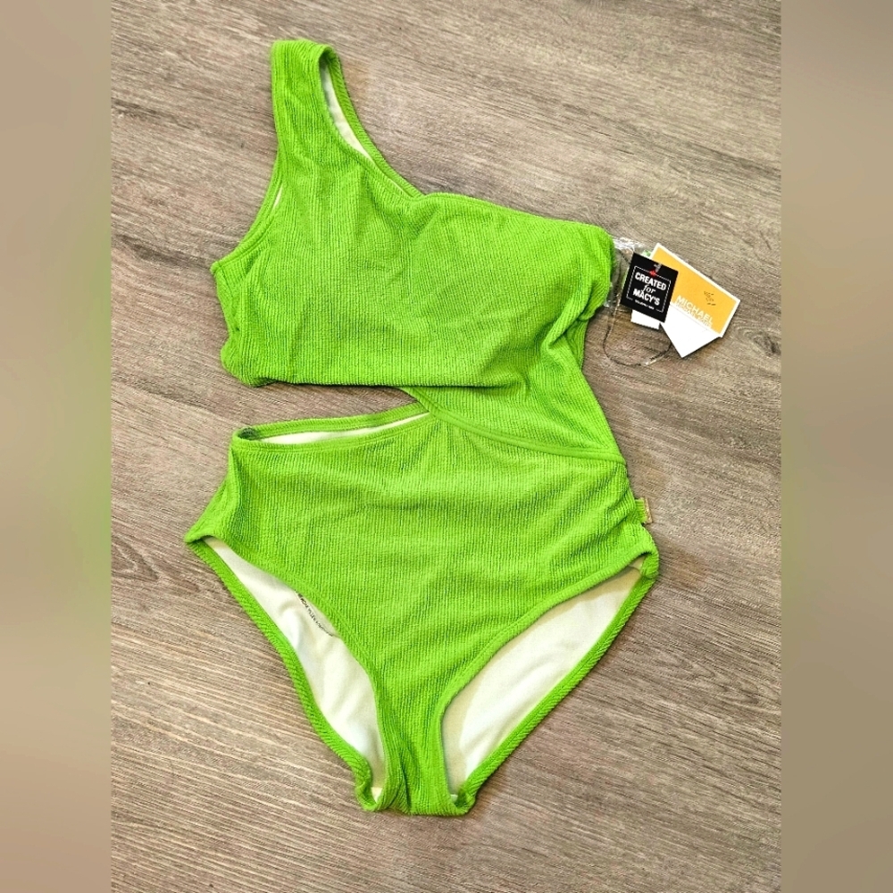 Michael Kors Lime Green Textured Fabric Size 12